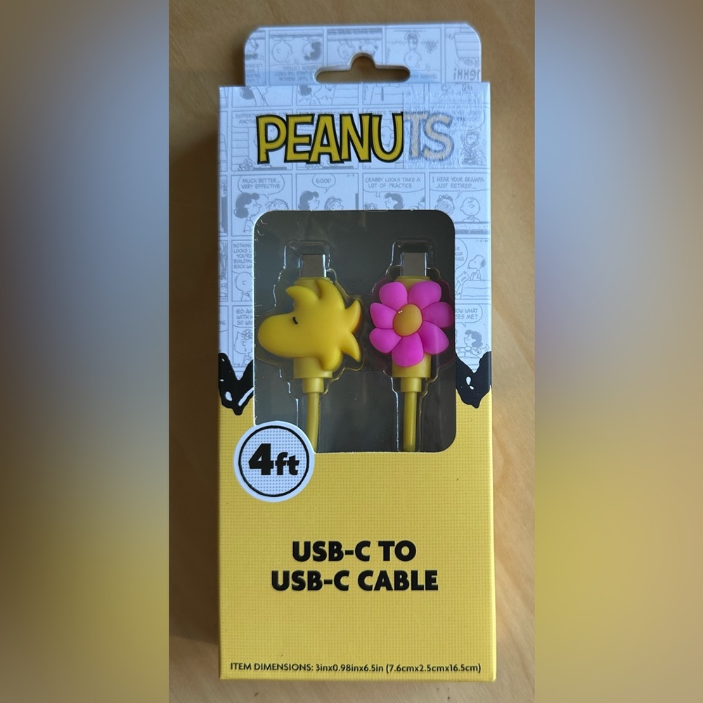 Peanuts USB-C To USB-C charging cable, NWT